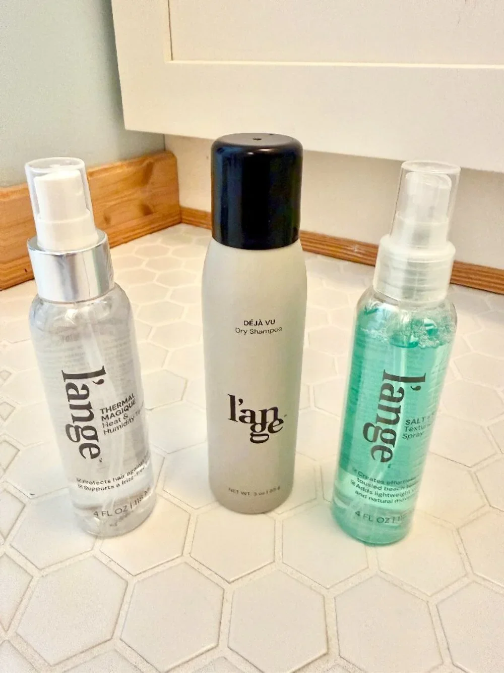 L'ange Hair Care Travel Set NEW Thermal Spray Dry Shampoo Salt Texture Spray